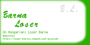 barna loser business card